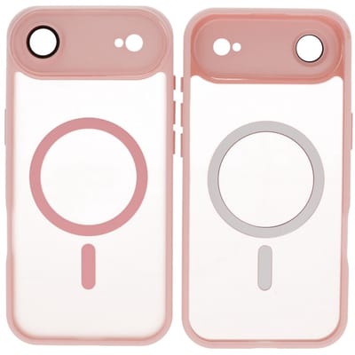 MagSafe Hoesje Geschikt voor iPhone Air - Mat-Transparent met Camera Beschermer Case - Roze