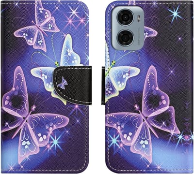 Coverup Hoesje - Geschikt voor Motorola Moto G05 / E15 Hoesje - Coverup Book Case - Vlinders