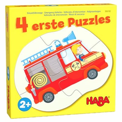 Kinderpuzzels - Puzzelbox Voertuigen - Motorische Vaardigheid - 4 Motieven - 2-4 Stukjes - Multicolor