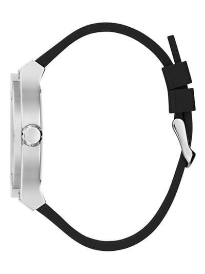 Guess Jet Quartz Analoog Horloge Zwart Kast Gemaakt Van 100% Roestvrij Staal En Een Armband Van 100% Siliconen 45 GW0491G1, GW0491G3, GW0491G4