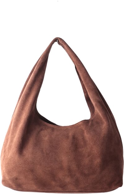 Giuliano lederen schoudertas Nika - Suede - Made in Italy - Taupe