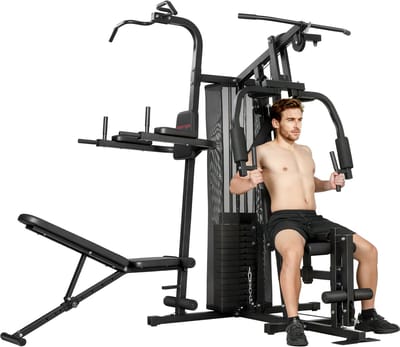 Sportnow Multi-Exercise Gym Station-Staal, Kunststof-250L x 183B x 213H cm-Zwart