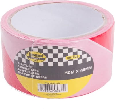 Benson Robuust afzetlint - 48 mm breed - 50 meter lang - Rood en wit