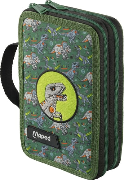 Maped-Etui gevuld- 2 vaks- 34 delig- dinosaurus
