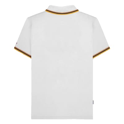 Lambretta Heren SS25 Drievoudig Getipt Polo Shirt (Wit/Goud)