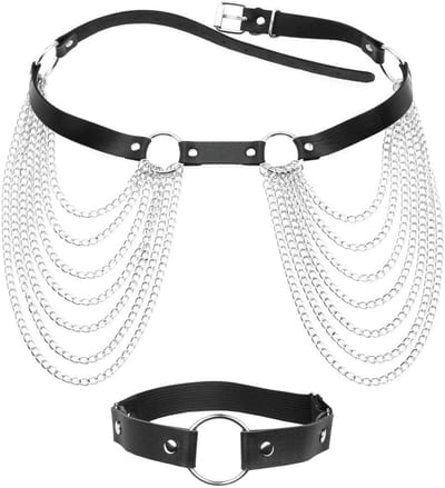 Riem tailleketting en sexy ring in punkstijl, trendy modeaccessoires voor een unieke look, één maat beschikbaar