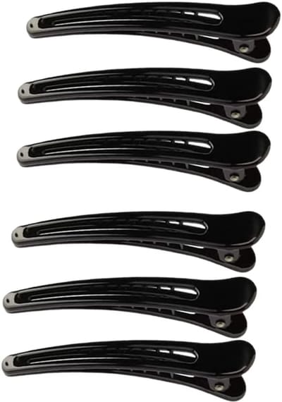haarspelden, 6 stuks, eendensnavel, kunststof, kappersklem, antislip, voor make-up en professionele kapsels