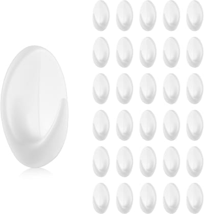 Famanu - Zelfklevende wandhaken, 30 stuks, transparant acryl, herbruikbare sterke kleefhaken
