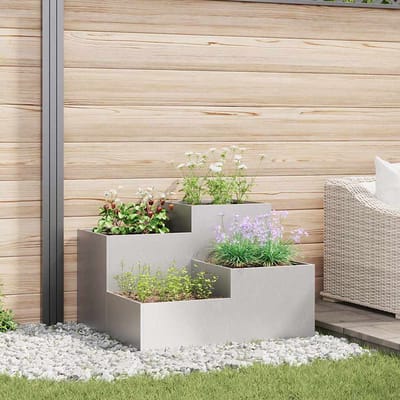 vidaXL Plantenbak Zilver 80 x 80 x 60 cm Roestvrij staal