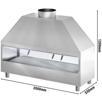 GGM Gastro Edelstahl Holzkohlegrill - 2000mm Zilver