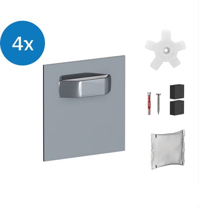 Ophangplaat voor foto op Aluminium / plexiglas / dibond - 45x45 mm 1kg - foto ophangsysteem zelfklevend - ophangsysteem foto op plexiglas / dibond / forex - set 4x Dibond Hanger 45x45mm 1kg