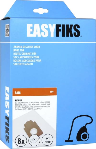 Easyfiks - Stofzuigerzakken - Geschikt voor FAM Futura, Ecoline TCS1400 - 8 Stuks