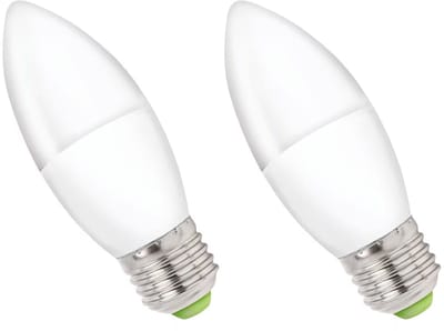 Spectrum LED Kaarslamp E27 6W - 230V - 540 Lumen - 4000K Neutraal Wit - Natuurlijk Licht - Energiezuinig - 2 stuks