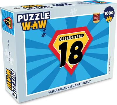 Puzzel Verjaardag - 18 jaar - Feest - Legpuzzel - Puzzel 1000 stukjes volwassenen