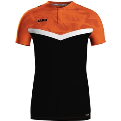 Jako Iconic Polo Heren - Zwart / Fluo Oranje | Maat: S
