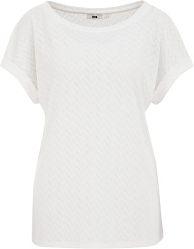 WE Fashion Dames T-shirt met opengewerkte structuur