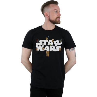 Star Wars Heren Kiddie Logo T-Shirt (Zwart)