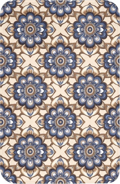 WC mat 40x60 cm - Antislip - Floraal - Ornament - Blauw - Toiletmat - Vloermat - Douchemat - Toilet tapijt - Toiletmatten