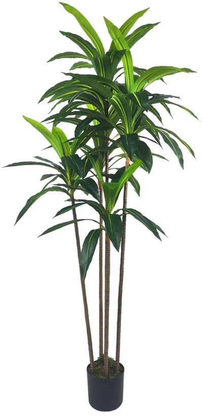 Dailygoods Kunstplanten 180 cm met plastic potten, hoge nepvloerplant, voor woondecoratie, kantoor, woonkamer, veranda,