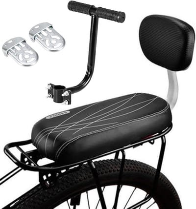 Fietsstoeltje Achter - Kinderzitje Fiets - Veilig Vervoer - Brede Stevige Steunen - 37 x 25 x 16 cm - Zwart