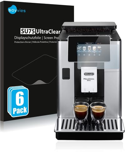 Savvies - Screenprotector voor DeLonghi PrimaDonna Soul ECAM610.55.SB - Folie Beschermfolie transparant 6 Stuks