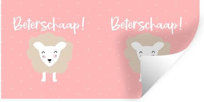 Muurstickers - Sticker Folie - Get well soon - Spreuken - Stippen - Schapen - 40x20 cm - Plakfolie - Muurstickers Kinderkamer - Zelfklevend Behang - Zelfklevend behangpapier - Stickerfolie