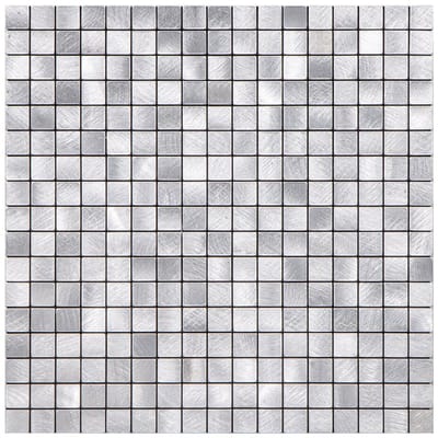 Zelfklevende Mozaïek Tegel - Afimera Mini Blokjes - Geborsteld Zilver - 265x265x4mm