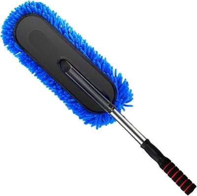 Autowasborstel - Reinigingsborstel Auto - Auto Onderhoud - Verstelbare Verlengstang - 74 x 9 cm - Blauw
