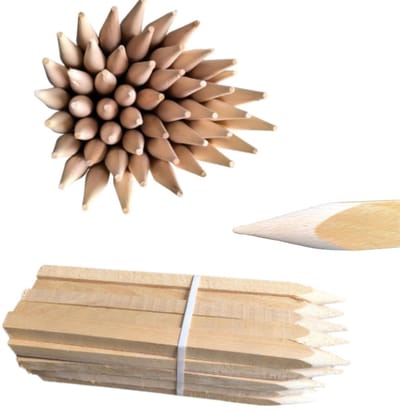 Houten Paaltjes - Markeerpalen Piketten - Planten Steunen - Massief Beukenhout - 100 cm 25x25 mm - Natuurlijk