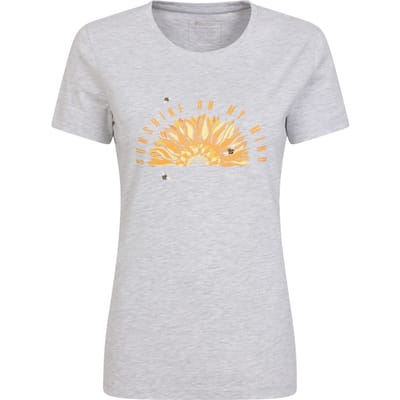 Mountain Warehouse Dames/Dames Sunshine Sunflower Organic T-shirt (Lichtgrijs)