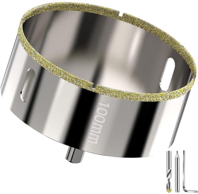 Diamantboorkroon - Gatenzaag - Tegels Boren - Vacuüm Gesoldeerd - Ø 100 mm - Zilver