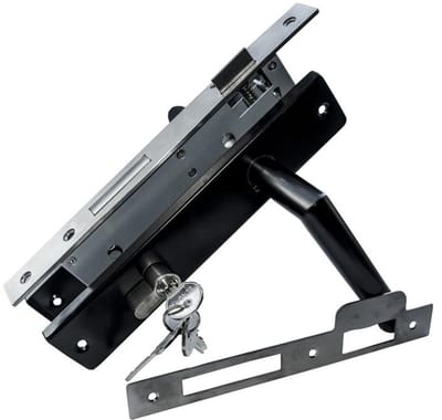 Eurofix Deurslot-set voor tuindeur | RVS Zwart gecoat | PC85 slot | Recht model