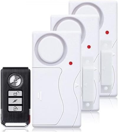 Draadloos Alarm Systeem - Deur Raam Sensor - Toegangsbeveiliging Huis - Met Afstandsbediening - 105 dB Volume - Wit
