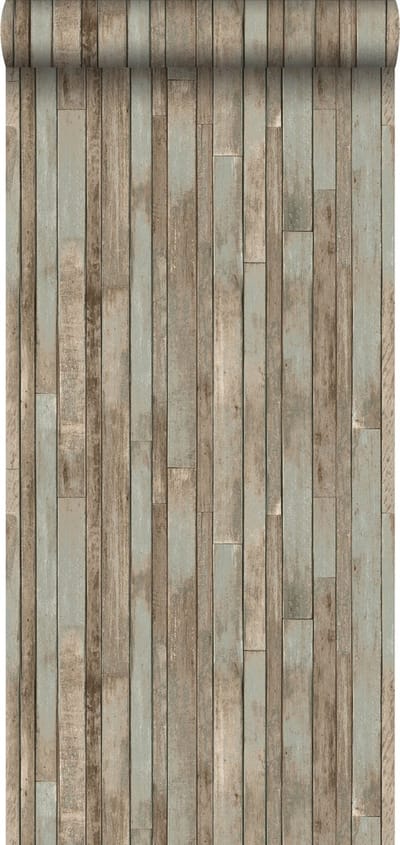 ESTAhome behang sloophout vergrijsd blauw - 53 cm x 10.05 m - 138812