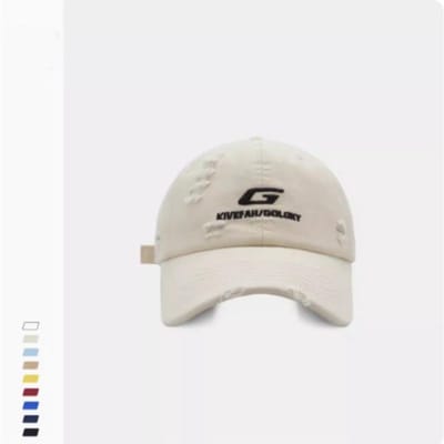 New Street Scheur Hip hop Baseballpet Heren Koreaanse Versie Letter Geborduurd Baseballpet Dames Zonnehoed adjustable