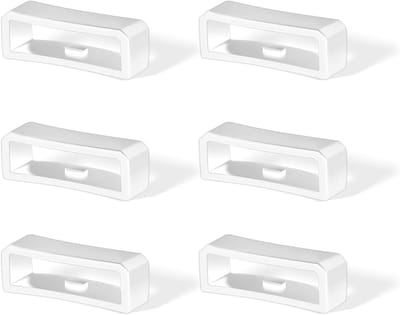 Zesdelige Silicone Horlogeband Houder 20mm - Vervangingsringen voor Smartwatch Band en Wristband (Wit)