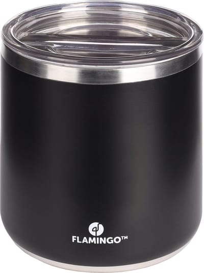 Flamingo Lora - Snackdoos Honden;katten - Snackpot Met Deksel Lora Rvs Zwart Rond 2500ml 15,5cm - 1st - 132922 - 1st