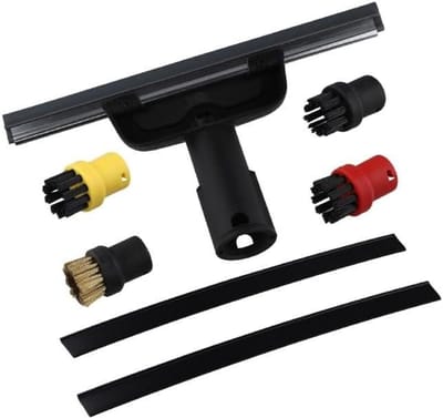 Stoomreiniger Accessoires - Reinigingsset Borstels - Efficiënt Schoonmaken - 7-delige Set - 30x30x2 cm - Zwart