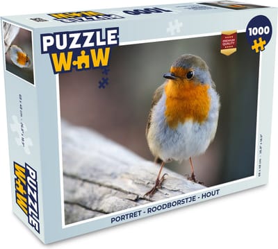 Puzzel Roodborstje - Hout - Vogel - Legpuzzel - Puzzel 1000 stukjes volwassenen