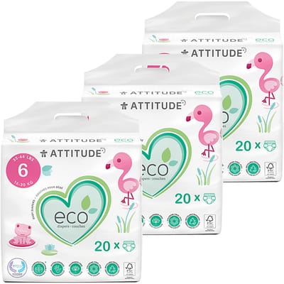 Attitude Baby Care Luiers Maat 6 Voordeelset 3x20