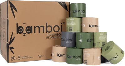 48st Bamboi Toiletpapier Bamboe Wc Papier 3-laags 48 Maxi rollen 380 vellen per rol 100% FSC Gecertificeerde Bamboe (8721398360010)