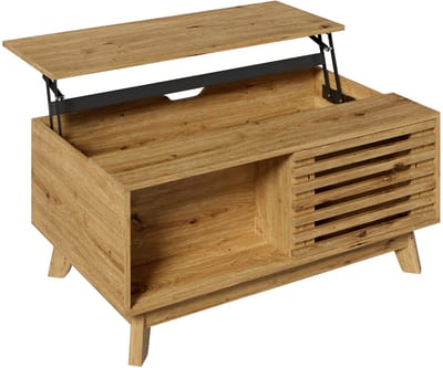 Salontafel - In hoogte verstelbaar - Retro Houtlook - Woonkamer - Houtkleur