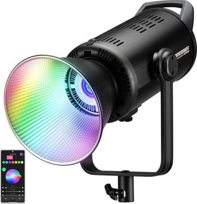 BRESSER BR-180 RGB COB LED Light - 180 Watt - Bi-color functie - Bediening via Smartphone App - Transporttas