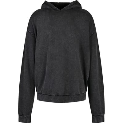 Build Your Brand Acid Washed Oversized Hoodie Grijs S Man