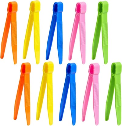 Kinderpincet Set - Kleurrijke Tools - Fijne Motoriek Trainen - Veilig Plastic Ontwerp - 10 Stuks - Meerkleurig
