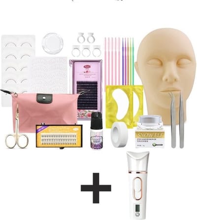 Lashes & More | Wimperextensions Startersset + Luxe Nano Mister | Compleet Oefenpakket voor Beginnend Wimperstylist | Lash Kit | Oefenset voor Wimperextensions