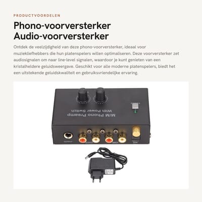 Dailygoods - Phono-voorversterker - Audio-voorversterker - Uitstekende geluidskwaliteit - Compact formaat - Geschikt voor platenspelers - Ideaal voor...