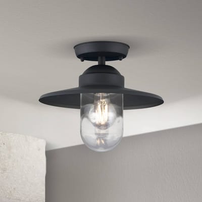 ORION Buiten plafondlamp Edward, antraciet, Ø 27,5 cm, aluminium