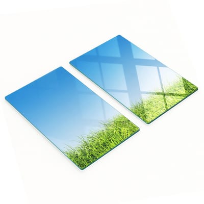 Multifunctionele decoratieve glazen borden met grasprint 2x30x52 cm