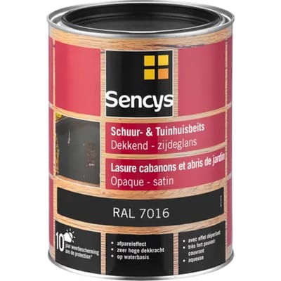 Sencys Tuinhoutbeits Tuinhuis En Schutting Dekkend Zijdeglans Ral7016 2,5l